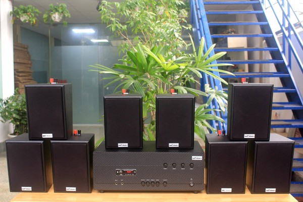 Loa thông báo, phát nhạc nền tự động Goldsound âm trần cho MILANO COFFEE TẠI DĨ AN - BÌNH DƯƠNG, Amply 4 vùng 800w A384 - 4K chuẩn Bluetooth 5.0, loa được thiết kế riêng cho quán, bật lớn không tạp âm, miễn phí công lắp đặt, bảo hành dài hạn 5 năm.