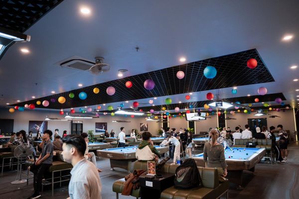 Lắp đặt loa âm trần cho quán bida Zone Plus Billiard, Thái Nguyên, amply 2 kênh 1200w, bluetooth 5.0, loa VAT38-38w, loa được thiết kế riêng cho quán, bật lớn không tạp âm, miễn phí công lắp đặt, bảo hành dài hạn 5 năm