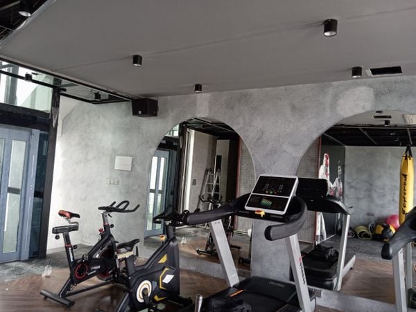 Loa cho DP Fitness - Vinhomes Ocean Park, Amply 4 - 6 vùng âm lượng, loa được thiết kế riêng cho quán, bật lớn không tạp âm, miễn phí công lắp đặt, bảo hành dài hạn 5 năm.