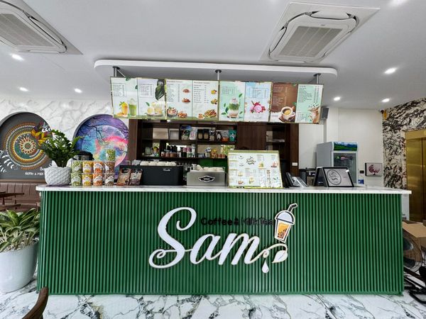 Loa Goldsound cho Sam Milk Tea - Tổng Cục 5, Thanh Trì, Hà Nội, loa được thiết kế riêng cho quán, bật lớn không tạp âm, miễn phí công lắp đặt, bảo hành dài hạn 5 năm