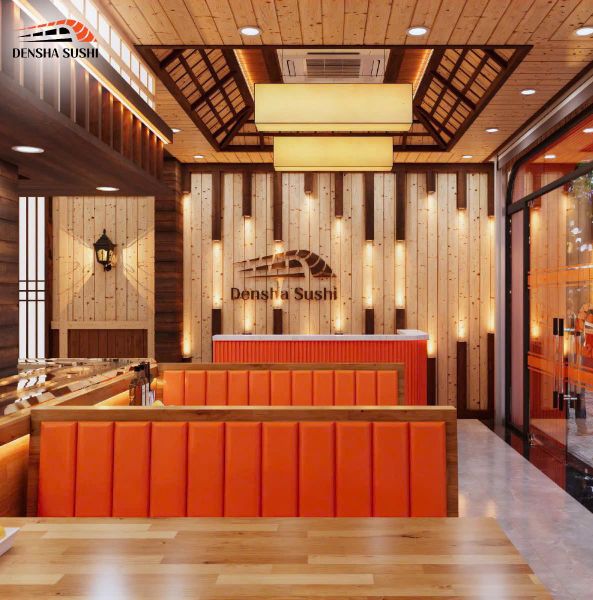 Loa Goldsound cho nhà hàng Densha Sushi - CN Quận 3, amply 4 kênh 800w, bluetooth 5.0, loa V130 - 130w, loa V12 - 12w, loa được thiết kế riêng cho quán, bật lớn không tạp âm, miễn phí công lắp đặt, bảo hành dài hạn 5 năm