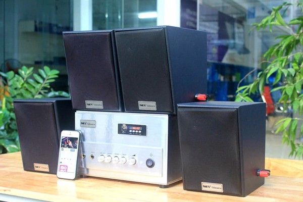 Loa nhà hàng: Gold4cafe (Từ 60 - 120m2) Dàn loa V25 (Amply A400+ 4c 25)