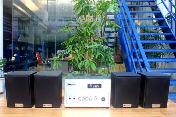 Loa nhà hàng: Gold4cafe (Từ 60 - 120m2) Dàn loa V25 (Amply A400+ 4c 25)