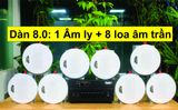 [Diện tích 100m2 + 2 Kênh] Gold4cafe 8.0 (01 Amply + 8 loa âm trần V12), loa được thiết kế riêng cho quán, bật lớn không tạp âm, bảo hành dài hạn 5 năm.