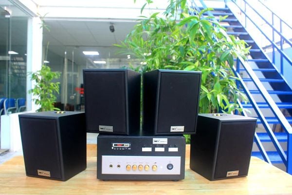 Loa nhà hàng: Gold4cafe (Từ 60 - 120m2) Dàn loa V25 (Amply A400+ 4c 25)