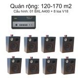 Loa treo tường thông báo phát nhạc nền tự động (01 amply A400 + 8 loa treo tường V18), loa được thiết kế riêng cho quán, bật lớn không tạp âm, bảo hành dài hạn 5 năm.