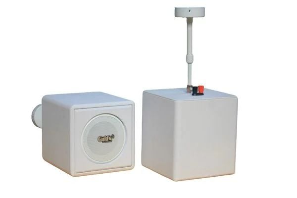 Loa thả trần V55TR-PU_TH phủ da PU màu trắng (số lượng 1 loa), công suất 55w, loa bass 4 inch, kích thước rộng 19 cm, cao 19 cm, sâu 21 cm, bảo hành dài hạn 5 năm.