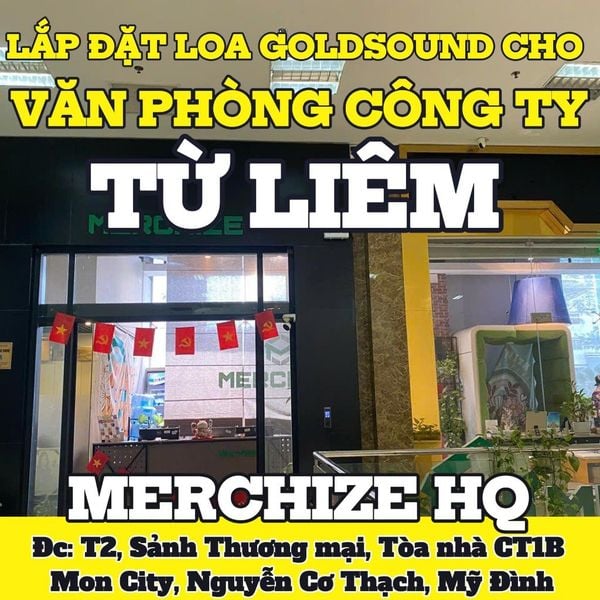 Loa Goldsound cho Merchize HQ, 1 amply 2 kênh 1200w, 1 amply 2 kênh 900w, bluetooth 5.0, 2 loa V258PU-KA - 400W, 4 loa V58C - 58w, loa được thiết kế riêng cho quán, bật lớn không tạp âm, miễn phí công lắp đặt, bảo hành dài hạn 5 năm