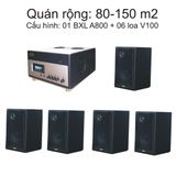 Dàn loa treo tường thông báo phát nhạc nền tự động (01 amply A800 + 06 loa treo tường V100), loa được thiết kế riêng cho quán, bật lớn không tạp âm, bảo hành dài hạn 5 năm.
