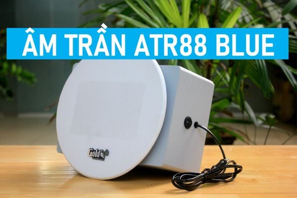 Loa âm trần Bluetooth ATR88 tích hợp âm ly, công suất 50w, bass 4 inch, bluetooth 5.0, cổng rca, khe usb, thiết kế loa thùng gỗ cao 26.5 cm, rộng 18.25 cm, sâu 11.5 cm. Bảo hành 12 tháng
