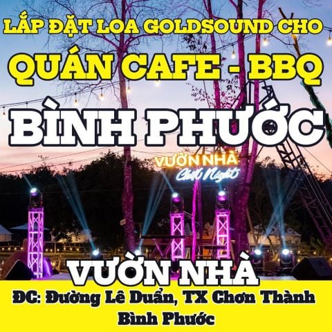 Loa Goldsound cho Vườn Nhà Glamping, Bình Phước, amply 6 kênh công suất 1200w, bluetooth 5.0, loa chống nước V40NT - 40w, loa V40C - 40w, Amply 4 - 6 vùng âm lượng, loa được thiết kế riêng cho quán, bật lớn không tạp âm, miễn phí công lắp đặt