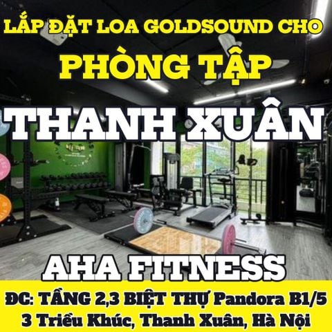Loa Goldsound cho AHA Fitness, Hà Nội, loa được thiết kế riêng cho quán, bật lớn không tạp âm, miễn phí công lắp đặt, bảo hành dài hạn 5 năm