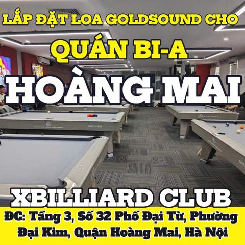 Loa Goldsound cho phòng chơi bi-a XBilliard Club, Hà Nội, amply 4 kênh 800w, bluetooth 5.0, loa V40C - 40w, loa được thiết kế riêng cho quán, bật lớn không tạp âm, miễn phí công lắp đặt, bảo hành dài hạn 5 năm