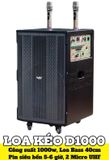 Loa kéo D1000 Goldsound (Bass 40cm, 1000w, kèm 2 Micro, pin 5-6H)