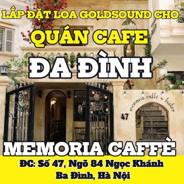 Loa Goldsound cho Memoria Caffè, Hà Nội, amply 2 kênh 380w, bluetooth 5.0, loa 13w, loa được thiết kế riêng cho quán, bật lớn không tạp âm, miễn phí công lắp đặt, bảo hành dài hạn 5 năm