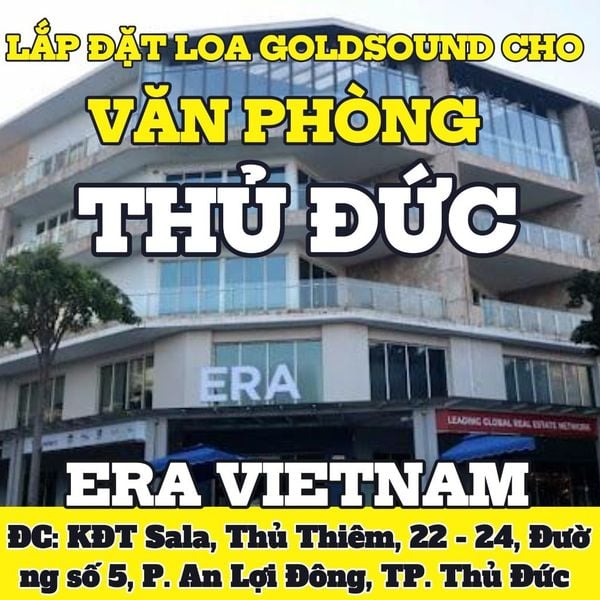 Loa Goldsound cho công ty ERA Vietnam, TP HCM, amply 2 kênh 1200w, bluetooth 5.0, loa V258PU - 258w, loa được thiết kế riêng cho quán, bật lớn không tạp âm, miễn phí công lắp đặt, bảo hành dài hạn 5 năm