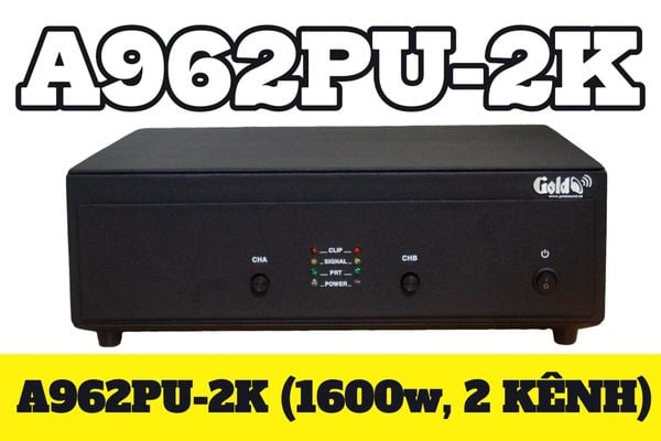 Cục đẩy A962PU-2K Goldsound (công suất 1600w, 2 kênh, nguồn xuyến)