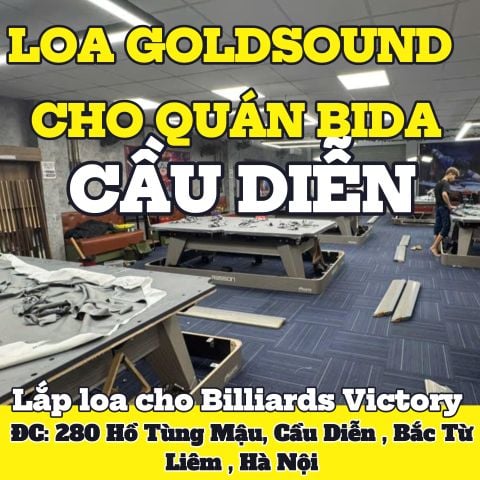 Loa Goldsound cho Billiards Victory, loa được thiết kế riêng cho quán, bật lớn không tạp âm, miễn phí công lắp đặt, bảo hành dài hạn 5 năm