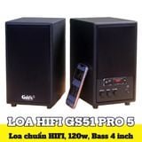 Loa HIFI GS51 Pro 5 - đúng chuẩn HIFI, công suất 120w, Bass 4 inch, treble 2 inch, bluetooth 5.0, cổng rca, khe usb, thiết kế loa thùng gỗ cao 31.5 cm, rộng 17.5 cm, sâu 24 cm.