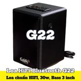 Loa để bàn HiFi Mini Goldsound G22, công suất 30w, Bass 3 inch, Tress 2 inch, bluetooth 5.0, cổng rca, khe usb, thiết kế loa thùng gỗ cao 22 cm, rộng 15 cm, sâu 15.5 cm. Bảo hành 12 tháng