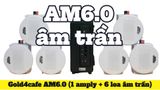 [Diện tích 80m2] Dàn âm trần thông báo, loa phát nhạc nền tự động Gold4cafe AM6.0 Goldsound (01 Amply + 6 loa âm trần 13w), loa được thiết kế riêng cho quán, bật lớn không tạp âm, bảo hành dài hạn 5 năm.