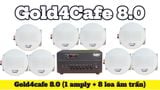 [Diện tích 100m2 + 2 Kênh] Gold4cafe 8.0 (01 Amply + 8 loa âm trần V12), loa được thiết kế riêng cho quán, bật lớn không tạp âm, bảo hành dài hạn 5 năm.