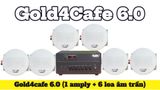 [Diện tích 80m2 + 2 Kênh] Loa thông báo, loa phát nhạc nền tự động Gold4cafe 6.0 (01 Amply + 6 loa âm trần V12), loa được thiết kế riêng cho quán, bật lớn không tạp âm, bảo hành dài hạn 5 năm.