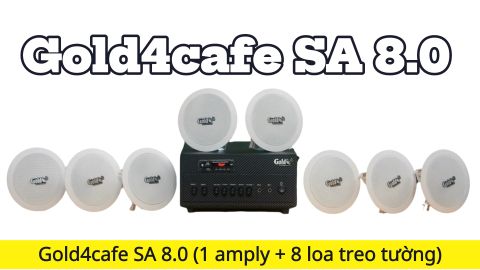 Bộ loa âm trần thông báo phát nhạc nền tự động cao cấp SA8.0 (amply 384w + 8 loa âm trần 15w), loa được thiết kế riêng cho quán, bật lớn không tạp âm, bảo hành dài hạn 12 tháng