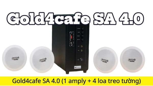 [Diện tích 80m2] Bộ loa âm trần thông báo phát nhạc nền tự động cao cấp SA4.0 (amply 154w + 4 loa âm trần 15w), loa được thiết kế riêng cho quán, bật lớn không tạp âm, bảo hành dài hạn 12 tháng