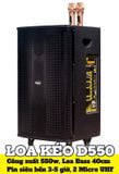 Loa kéo D550 Goldsound (Bass 40 cm, 550w, kèm 2 Micro)