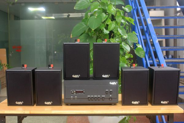 [Diện tích 120m2 + 2 Kênh] A907PU-2K Goldsound 2 vùng âm lượng 900w + 6 loa Goldsound V25C, loa được thiết kế riêng cho quán, bật lớn không tạp âm, miễn phí công lắp đặt, bảo hành dài hạn 5 năm