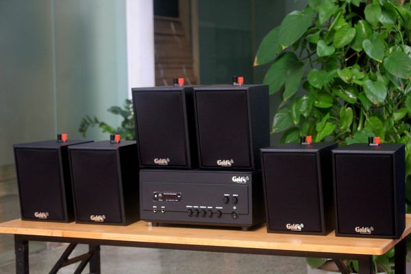 [Diện tích 120m2 + 2 Kênh] A907PU-2K Goldsound 2 vùng âm lượng 900w + 6 loa Goldsound V25C, loa được thiết kế riêng cho quán, bật lớn không tạp âm, miễn phí công lắp đặt, bảo hành dài hạn 5 năm