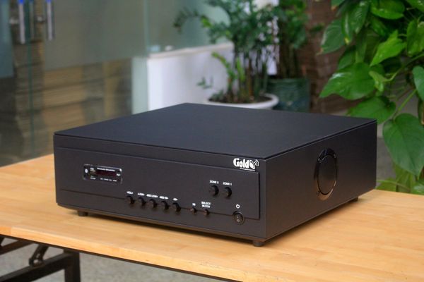 Cục đẩy công suất A958PU_TH-2K Goldsound (công suất 2000w, 2 phân vùng đầu ra, đủ kết nối Bluetooth, RCA, AV, USB)