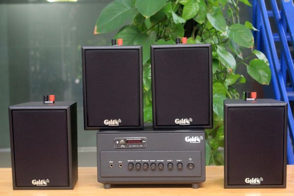 [Diện tích 80m2 + 2 Kênh] A384PU_TH-2K Goldsound 2 vùng âm lượng 380w + 4 loa Goldsound V25C_TH, loa được thiết kế riêng cho quán, bật lớn không tạp âm, miễn phí công lắp đặt, bảo hành dài hạn 5 năm.