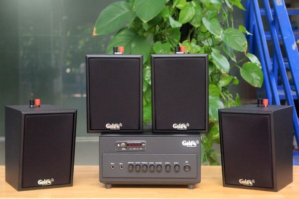 [Diện tích 80m2 + 2 Kênh] A384PU_TH-2K Goldsound 2 vùng âm lượng 380w + 4 loa Goldsound V25C_TH, loa được thiết kế riêng cho quán, bật lớn không tạp âm, miễn phí công lắp đặt, bảo hành dài hạn 5 năm.