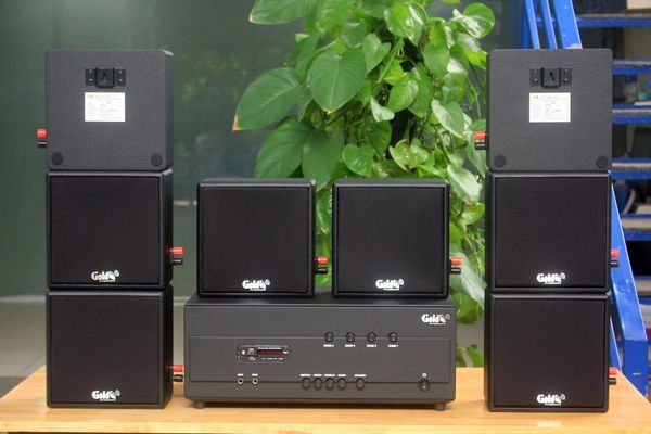 [Diện tích 160m2 + 04 Kênh] A384PU_DA-4K Goldsound 4 vùng âm lượng 800w + 8 loa Goldsound V23DA, Amply 4 - 6 vùng âm lượng, loa được thiết kế riêng cho quán, bật lớn không tạp âm, miễn phí công lắp đặt, bảo hành dài hạn 5 năm.