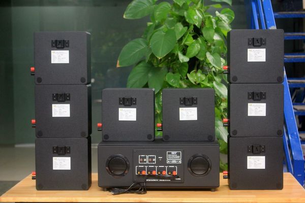 [Diện tích 160m2 + 04 Kênh] A384PU_TH-4K Goldsound 4 vùng âm lượng 800w + 8 loa Goldsound V23TH, Amply 4 - 6 vùng âm lượng, loa được thiết kế riêng cho quán, bật lớn không tạp âm, miễn phí công lắp đặt, bảo hành dài hạn 5 năm.
