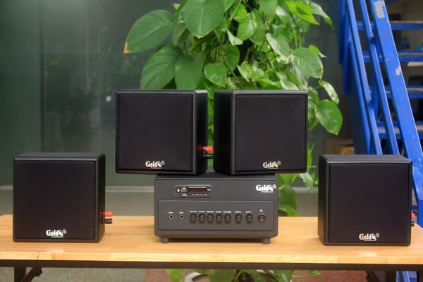 [Diện tích 80m2 + 02 Kênh] Amply A384PU_TH-2K Goldsound 2 vùng âm lượng 380w + 4 loa Goldsound V23TH-23w, loa được thiết kế riêng cho quán, bật lớn không tạp âm, miễn phí công lắp đặt, bảo hành dài hạn 5 năm.