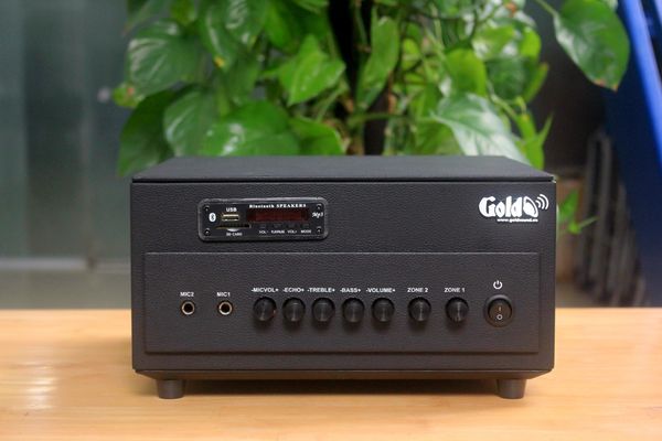 [Diện tích 80m2 + 02 Kênh] A384PU-2K Goldsound 2 vùng âm lượng 380w + 4 loa Goldsound V40C, loa được thiết kế riêng cho quán, bật lớn không tạp âm, miễn phí công lắp đặt, bảo hành dài hạn 5 năm.