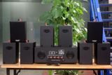 [Diện tích 160m2 + 4 Kênh] A384PU-4K Goldsound 4 vùng âm lượng 800w + 8 loa Goldsound V25C, Amply 4 - 6 vùng âm lượng, loa được thiết kế riêng cho quán, bật lớn không tạp âm, miễn phí công lắp đặt, bảo hành dài hạn 5 năm.