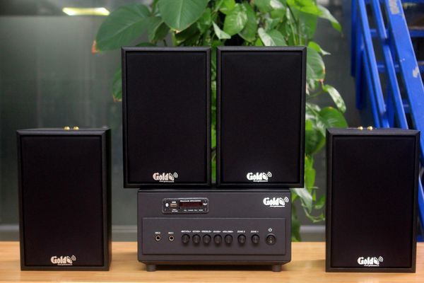 [Diện tích 80m2 + 02 Kênh] A384PU_SG-2K Goldsound 4 vùng âm lượng 380w + 4 loa Goldsound V40C_SG, loa được thiết kế riêng cho quán, bật lớn không tạp âm, miễn phí công lắp đặt, bảo hành dài hạn 5 năm.