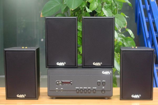 [Diện tích 80m2 + 02 Kênh] Amply A907PU-2K Goldsound 2 vùng âm lượng 900w + 4 loa Goldsound V40C - 40w, loa được thiết kế riêng cho quán, bật lớn không tạp âm, miễn phí công lắp đặt, bảo hành dài hạn 5 năm