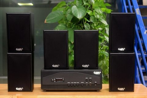 [Diện tích 120m2 + 02 Kênh] Amply A917PU-2K Goldsound 2 vùng âm lượng 1200w + 6 loa Goldsound V40C - 40w, loa được thiết kế riêng cho quán, bật lớn không tạp âm, miễn phí công lắp đặt, bảo hành dài hạn 5 năm