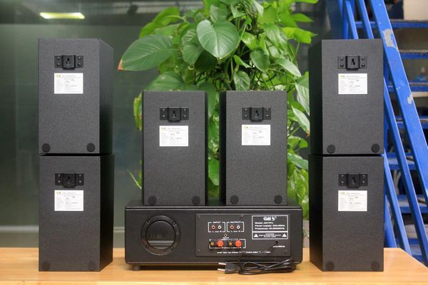 [Diện tích 120m2 + 02 Kênh] Amply A917PU_SG-2K Goldsound 2 vùng âm lượng 1200w + 6 loa Goldsound V40C_SG - 40w, loa được thiết kế riêng cho quán, bật lớn không tạp âm, miễn phí công lắp đặt, bảo hành dài hạn 5 năm