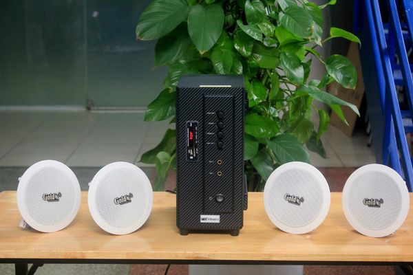 [Diện tích 80m2] Bộ loa âm trần thông báo phát nhạc nền tự động cao cấp SA4.0 (amply 154w + 4 loa âm trần 15w), loa được thiết kế riêng cho quán, bật lớn không tạp âm, bảo hành dài hạn 12 tháng