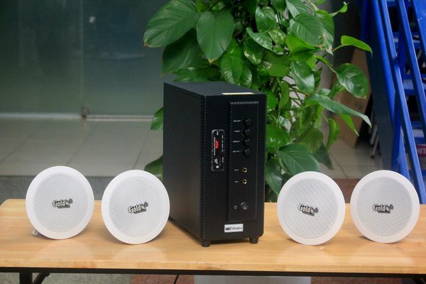 [Diện tích 80m2] Bộ loa âm trần thông báo phát nhạc nền tự động cao cấp SA4.0 (amply 154w + 4 loa âm trần 15w), loa được thiết kế riêng cho quán, bật lớn không tạp âm, bảo hành dài hạn 12 tháng