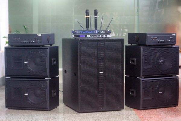 Dàn Karaoke kinh doanh K110 Goldsound (Loa V258PU-KA, Cục đẩy A958PU-2K, A957PU-1K, JBL KX180, Micro SLS S800,...)