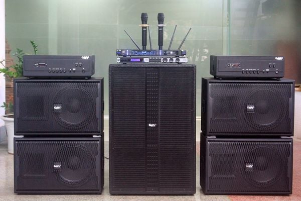 Dàn Karaoke kinh doanh K110 Goldsound (Loa V258PU-KA, Cục đẩy A958PU-2K, A957PU-1K, JBL KX180, Micro SLS S800,...)