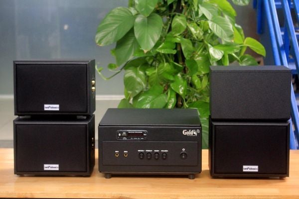 [Diện tích 80m2] A154PU Goldsound 150w + 4 loa Goldsound ngoài trời V101-NT - 15w, loa được thiết kế riêng cho quán, bật lớn không tạp âm, không bao gồm công lắp đặt, bảo hành 12 tháng