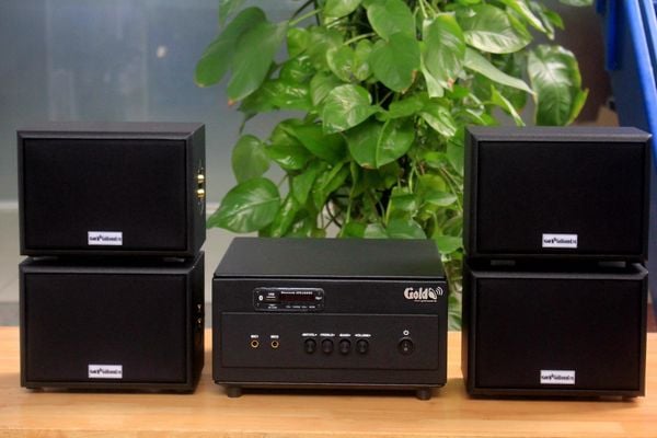 [Diện tích 80m2] A154PU Goldsound 150w + 4 loa Goldsound ngoài trời V101-NT - 15w, loa được thiết kế riêng cho quán, bật lớn không tạp âm, không bao gồm công lắp đặt, bảo hành 12 tháng